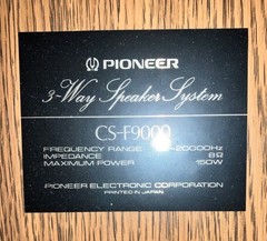 Pioneer CS-F9000 3-Way Speaker System (1986)