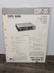Sony CDP-35 CD Player Service Manual Original Vintage Paperwork Repair