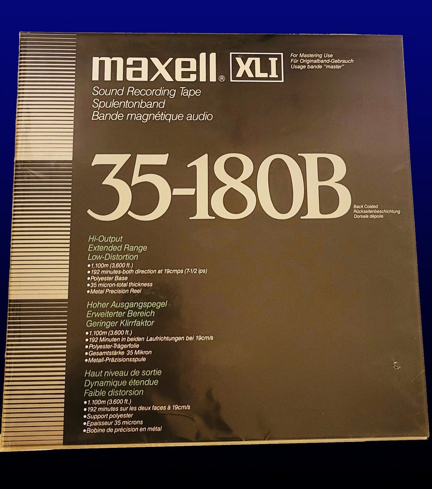 Maxell XLI 35-180B Reel-To-Reel Tape, Best Studio Quality NOS New & Sealed!