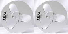 One Pair Blue Black TAPE REEL Akai 7 » inch Light Metal Aluminum Take Up Reel