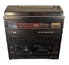 GE Compact Stereo System #11-1000 AM/FM Stereo 2 Cassette Phono Equalizer Read