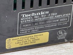 Technics SU-Z760 Integrated Stereo Amp Phono CD Tape Tuner RCA Inputs Super Bass