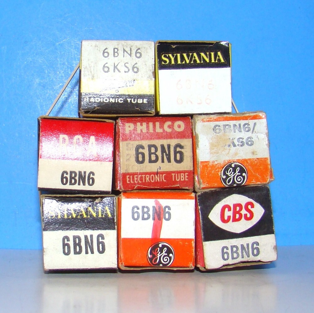 6BN6 6KS6 NOS lot 8 radio audio amplifier vintage electron vacuum tubes valves