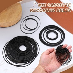 20Pcs Recorder Rubber Belts 40-65mm Mix Square Cassette Recorder(2mm Width)