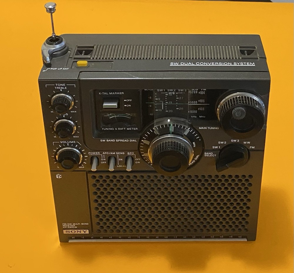 SONY ICF-5900W Portable Multi-Band Radio Receiver Pop-Up Antenna 4E25 Works