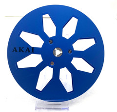 AKAI 7-inch Metal take up reel for 1/4&Prime; tape – Brushed Aluminum – Blue