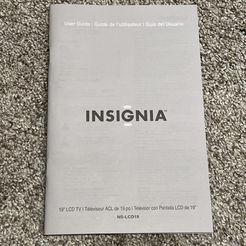 Original Insignia NS-LCD19 – LCD TV User Guide – English, Spanish, French