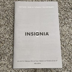 Original Insignia NS-LCD19 – LCD TV User Guide – English, Spanish, French