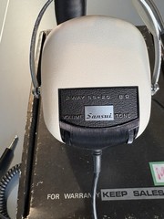 Working Vintage Sansui Stereo Headphones SS-20 2 Way w/Box Made In Japan