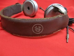 Vintage CK or KC Radio Headphones w leather headband BROKEN FOR PARTS