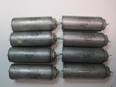 Sprague Vitamin « Q » 1 mfd x 600 volt 196p Capacitors, Lot of Eight