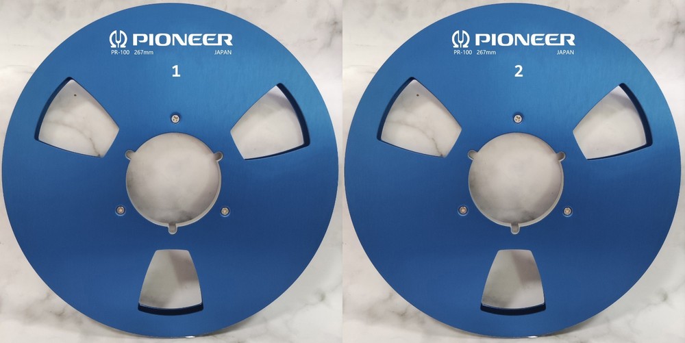 One Pair 10.5 » Blue Pioneer Tape Reel Aluminum For Reel To Reel Tape Recorder