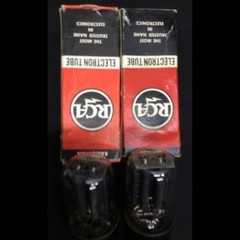 NOS PAIR RCA 5Y3GT Black Plate VINTAGE Audio Radio RECTIFIER Vacuum Tubes H.9165