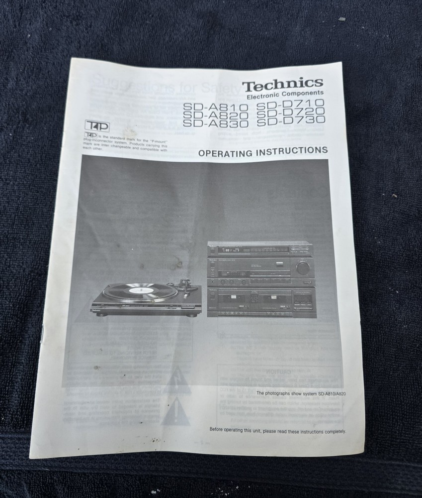 Technics Components SD-A810/820/830 & SD-D710/720/730 Owners Manual Original