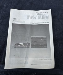 Technics Components SD-A810/820/830 & SD-D710/720/730 Owners Manual Original