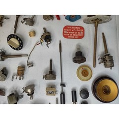 Lot of Vintage TV Radio Amp Repair Parts Knobs Volume Controls Mixed Lot