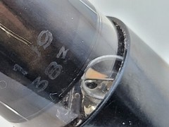 Brimar CV1988 = 6SN7GT Black Glass Lower Declined Getter – British BVA &rsquo;59 – NOS