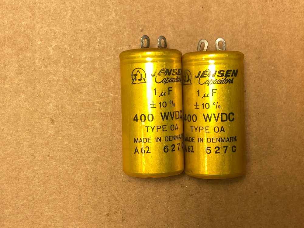 2 NOS Vintage 1962 Jensen 1.0 uf 400v PIO Capacitors Type OA TEST GOOD 1 (Qty)