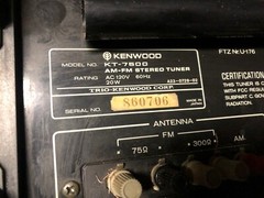 Kenwood KT-7500 AM/FM Tuner in good working condition!