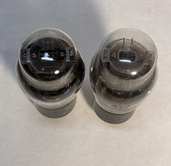 2 National Union branded vacuum tubes Type 45 power amplifier triode ST shape
