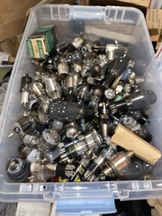 Lot Of 25 Mixed Vacuum Tubes Tung-Sol GE RCA Sylvania Unsearched Steam Punk