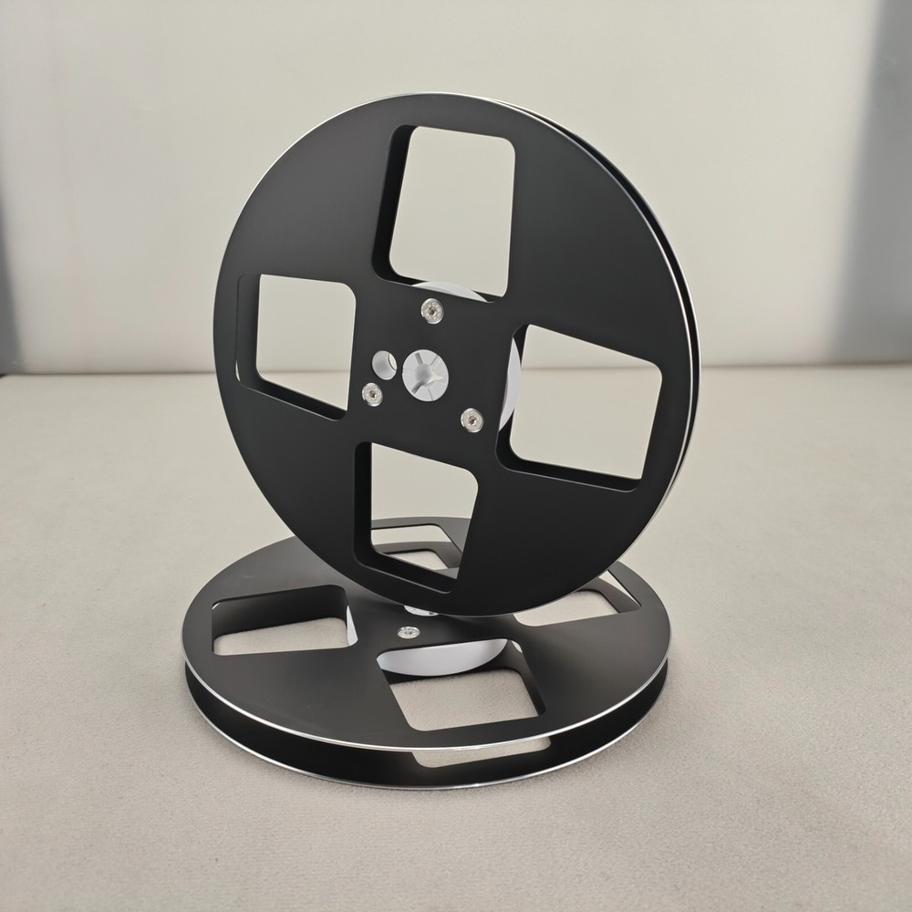 1X 7 » Matte Black METAL 1/4&Prime; Empty Take Up Reel For Reel To Reel Tape Recorders