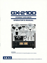 Akai GX-210D Reel-to-Reel Tape Deck User / Operator&rsquo;s Manual – In Comb Binding