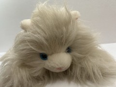 Vintage 1980s Radio Shack Plush Cat AM/FM Radio Fluffy White Persian Kitty WORKS