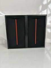 Vintage Pair Of J.C. PENNEY SPEAKERS Orange Stripe Nice Made In Japan 16 Ohm