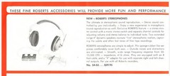 Rare Vintage Roberts 54-55 Stereo Headset Headphones Original Box & Papers 1963