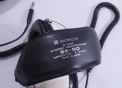 Vintage Pioneer SE-50 2-Way Stereo Headphones Orig Case Tested Works Great Japan