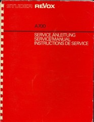 Revox A700 Service Manual