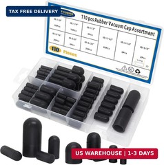 110 PCS Vacuum Caps Assortment, Vacuum Plugs Hose End Cap, Rubber Vacuum Caps Ki