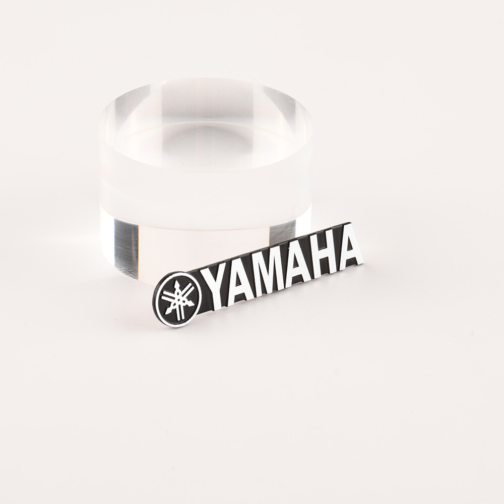 4Pcs YAMAHA Aluminum logo badge replacement piece 49mm X 10mm silvery
