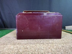 Iconic Rare c1953 Emerson 747 Maroon Pocket Tube Radio w/ Case MCM Untested