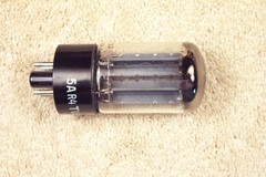 One, Tung Sol branded, Mullard made, 5AR4 GZ34, f32, 4-notch, Gt Britain, 1964
