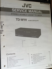 JVC TD-W111 Cassette Deck Service Manual Original