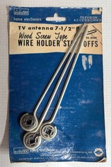 Vintage Audiotex TV Antenna 7 1/2&Prime; Wood Screw Type Wire Holder Standoffs USA NOS