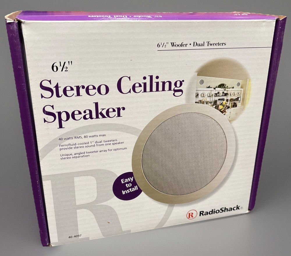 Vintage RADIO SHACK 6 1/2&Prime; Stereo Ceiling Speaker 40-4097 – NEW
