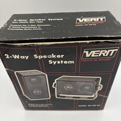 Vintage VERIT 2 Way Speaker System MS-50 New in Original Box Mini Plastic Boxes