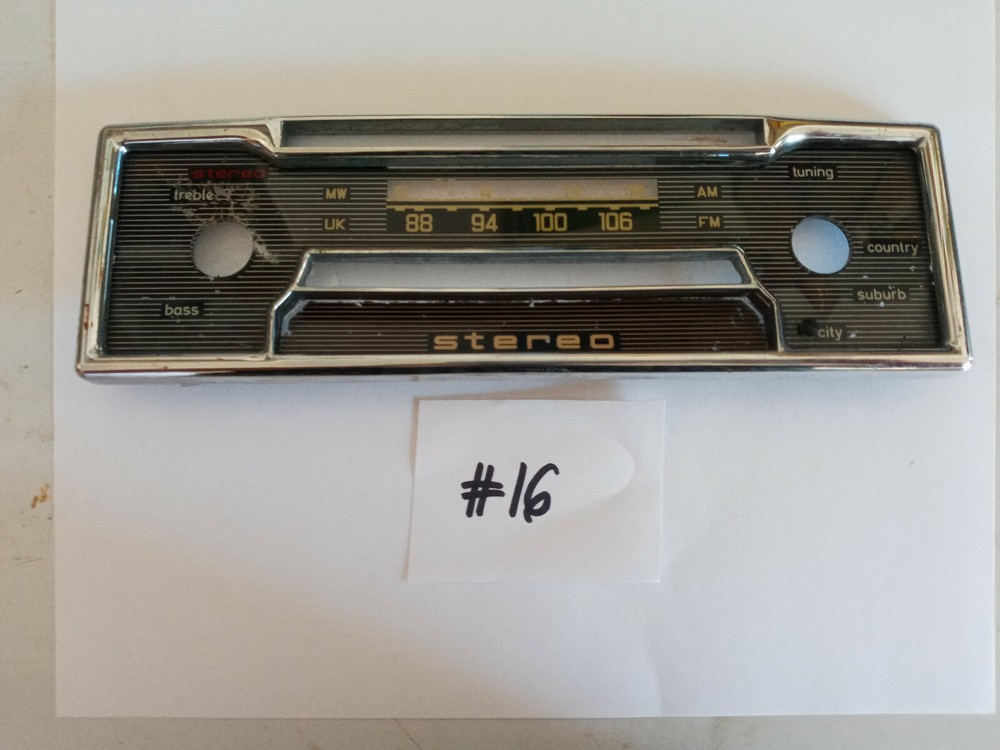 Becker Mexico Cassette AM/FM Radio Face plate with chrome bezel