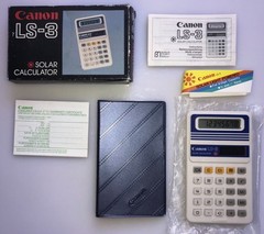 Canon LS-3 Solar Vintage Calculator Case Electronic Handheld Tested Working
