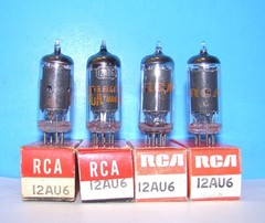 12AU6 NOS 1960s RCA radio audio amplifier vacuum tubes 4 valves tested HF94