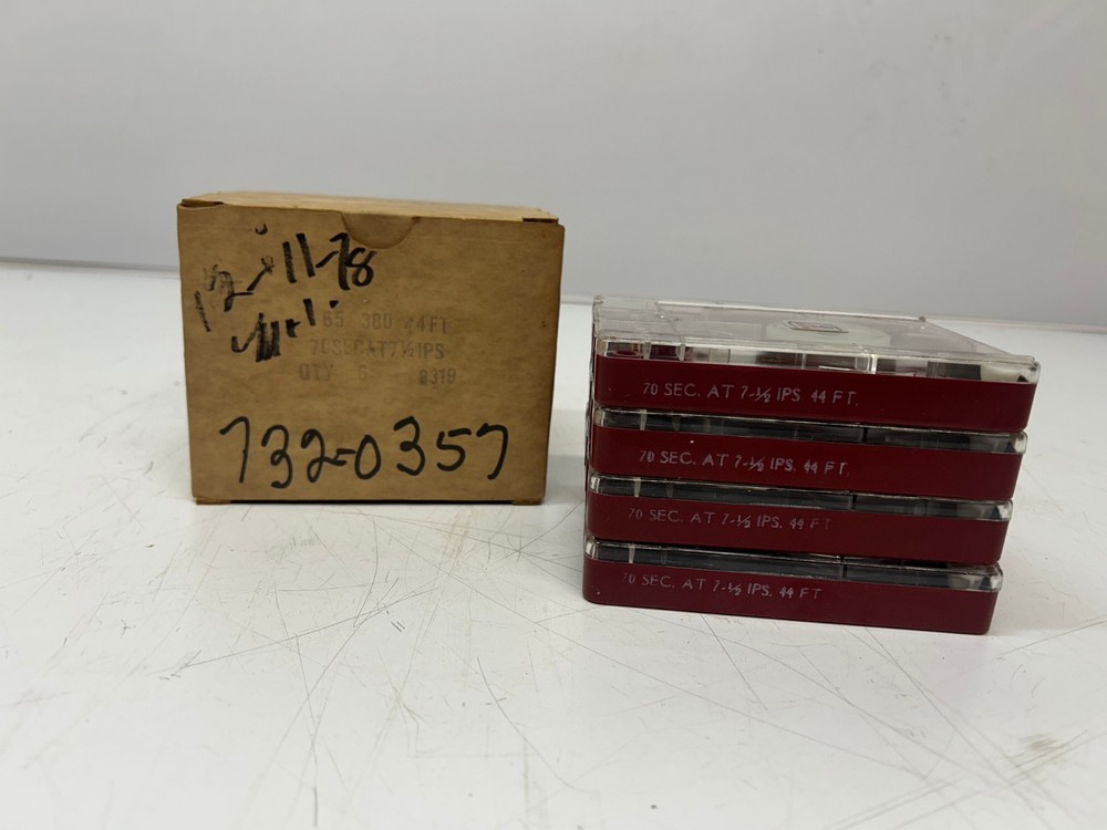 Set 4 Vtg Fidelipac Automatic Audio Tape Cartridges Master Cart Type AA 44&prime;