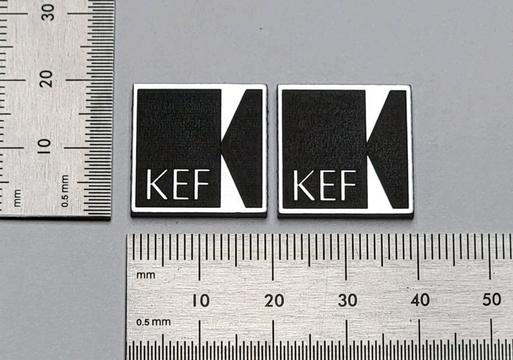 KEF Speaker Badge Logo 3/4 Inch Premium Silver Pair With Adhesive