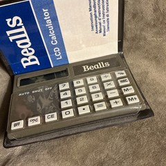 1980’s Bealls LCD calculator in faux leather case solar powered, not working