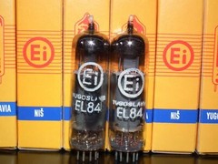 EL84 6BQ5 Tungsram Hungary – NOS platinum matched pair from 70s NOS NIB EI Boxes