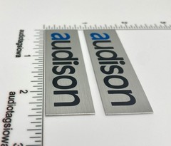 Audison Custom Aluminum Speaker Badge Logo Pair Self Stick