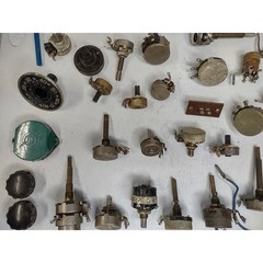 Lot of Vintage TV Radio Amp Repair Parts Knobs Volume Controls Mixed Lot