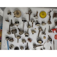 Lot of Vintage TV Radio Amp Repair Parts Knobs Volume Controls Mixed Lot